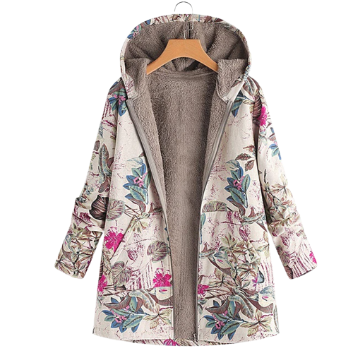 Veste Longue à Capuche Florale pour Femme - Image 4