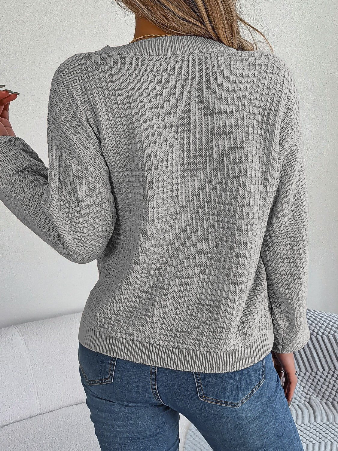Pull Femme Col Rond en Tricot Côtelé - Image 12