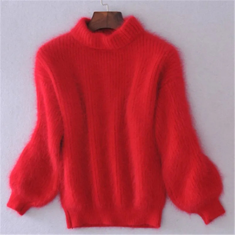 Pull doux et duveteux à manches longues pour femme - Image 6