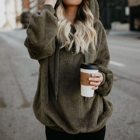 Veste Pull-Over Femme à Capuche en Molleton - Image 3