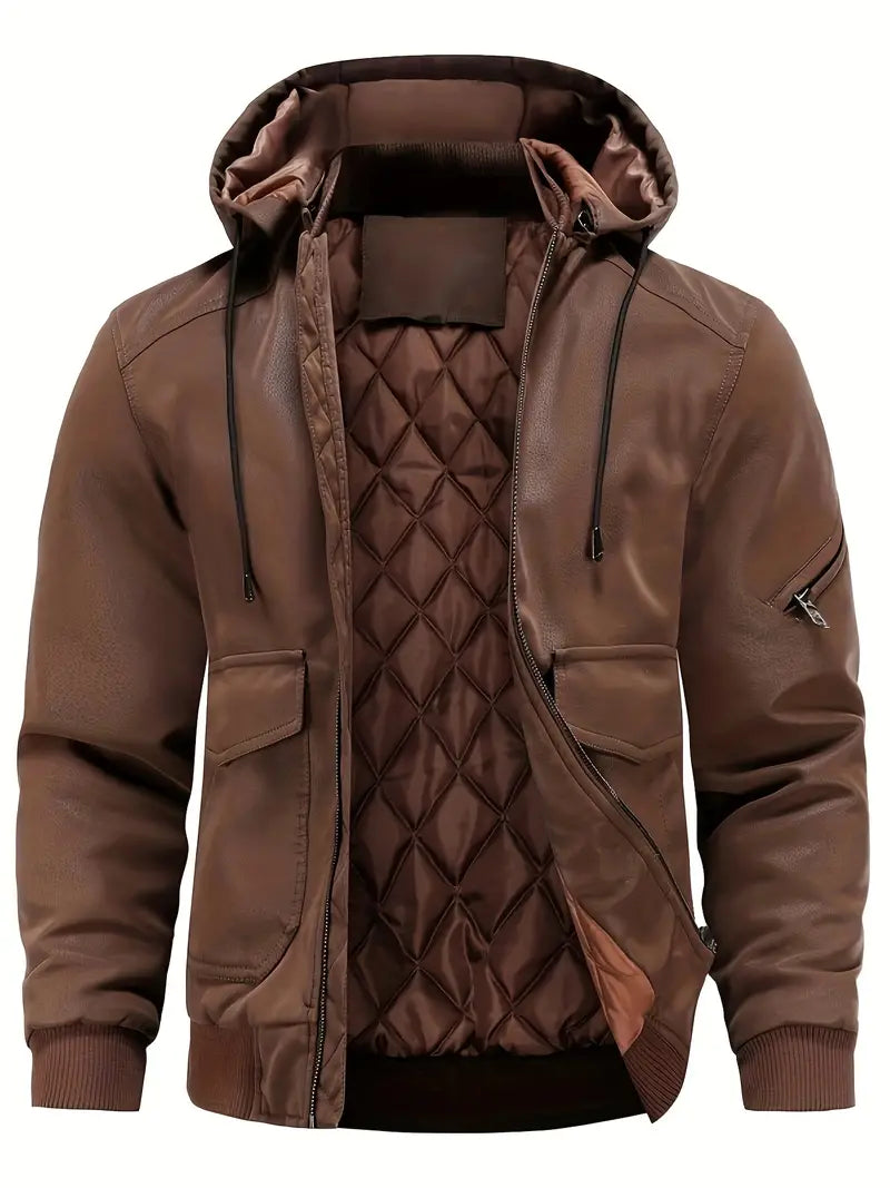 Blouson aviateur à capuche pour homme - Image 1