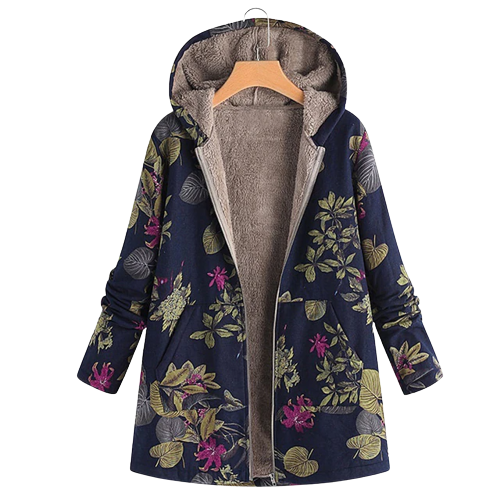 Veste Longue à Capuche Florale pour Femme - Image 5