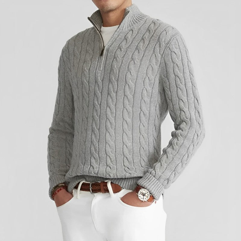 Pull Homme Maille Côtelée à Col Zippé - Image 4