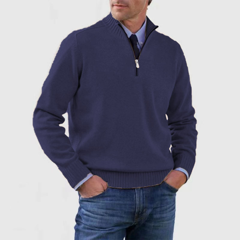 Pull Homme Maille Côtelée à Fermeture Éclair 1/4 - Image 5