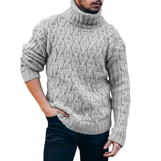 Pull Homme Col Roulé en Tricot Côtelé - Image 1