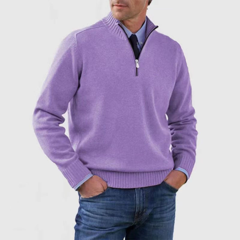 Pull Homme Maille Côtelée à Fermeture Éclair 1/4 - Image 12