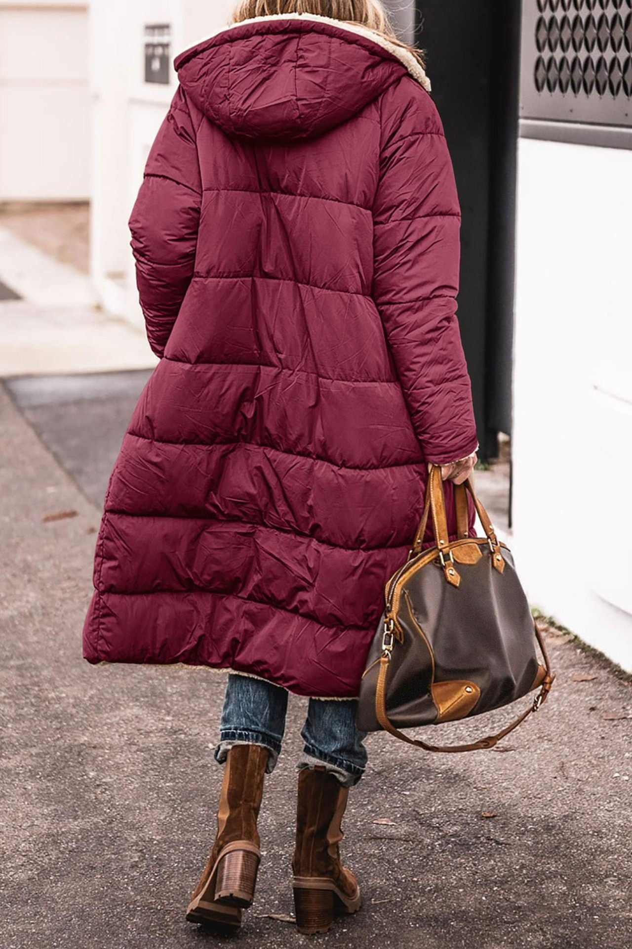 Manteau Long Rembourré à Capuche pour Femme - Image 8