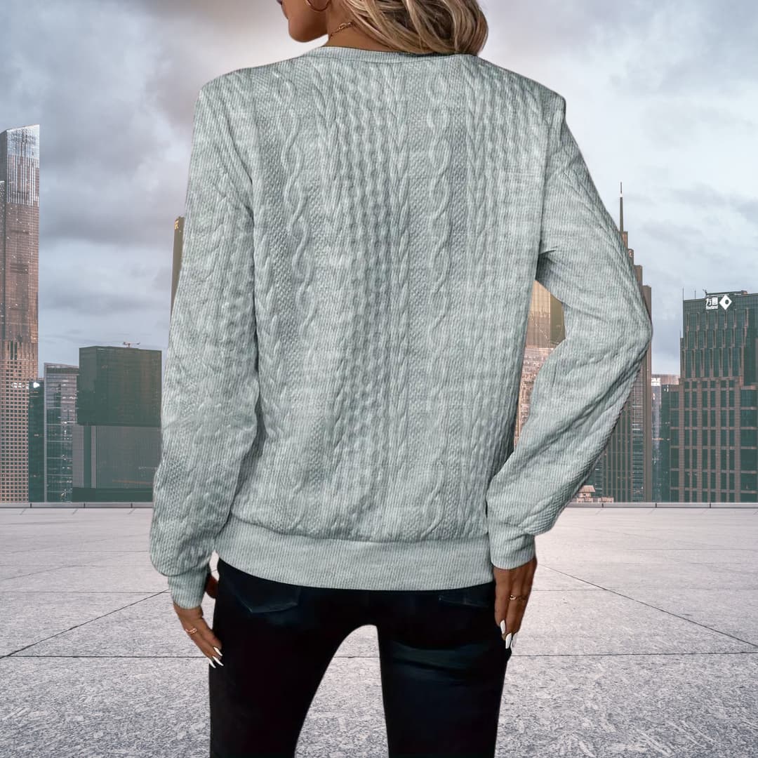 Pull Femme Zippé Tricot Câble - Image 7