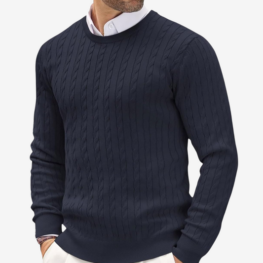 Pull en maille torsadée pour homme - Image 1