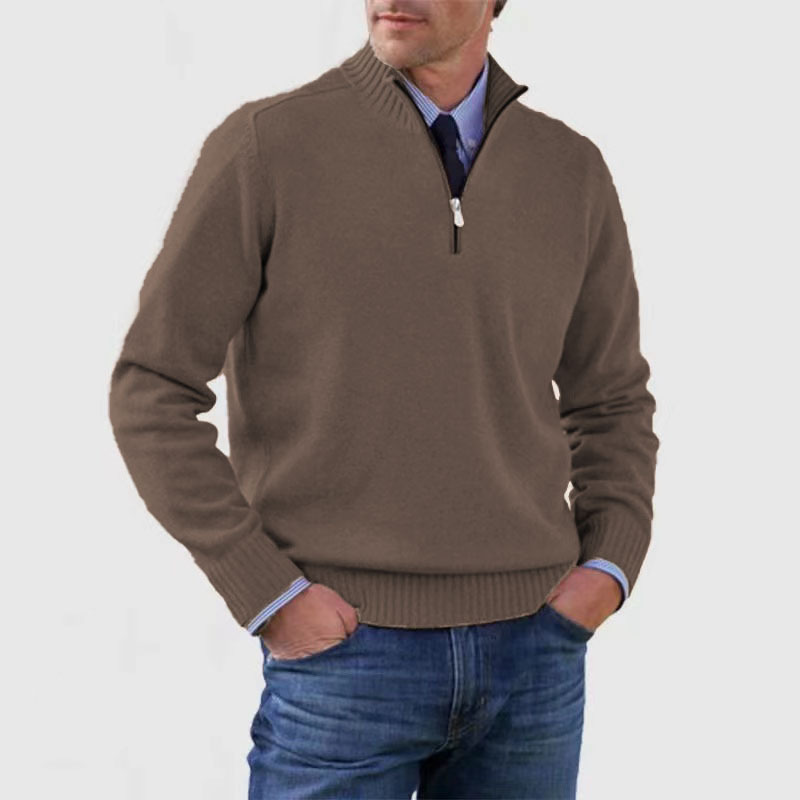 Pull Homme Maille Côtelée à Fermeture Éclair 1/4 - Image 11