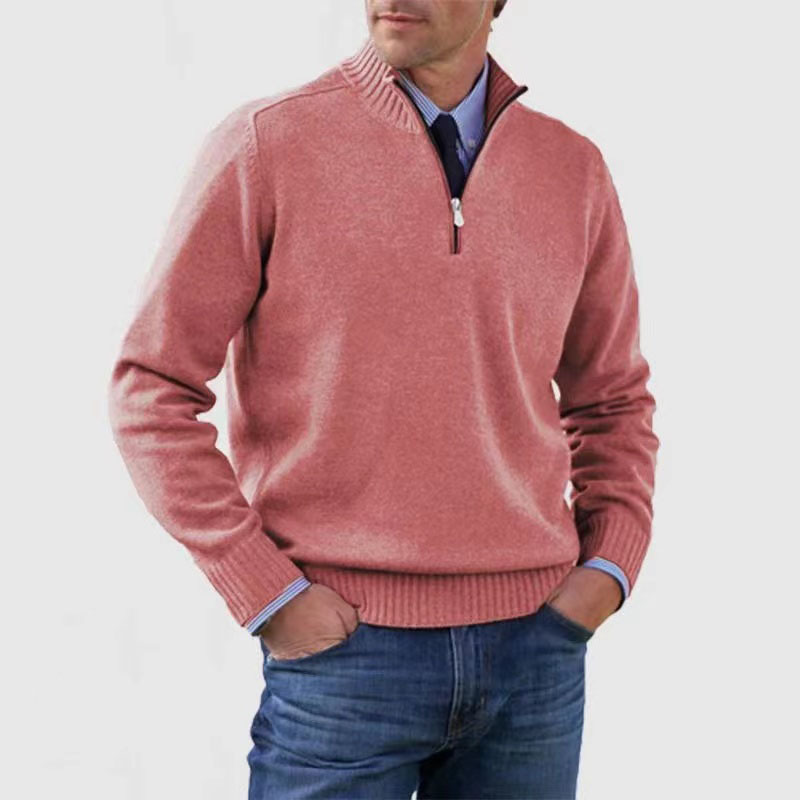 Pull Homme Maille Côtelée à Fermeture Éclair 1/4 - Image 8