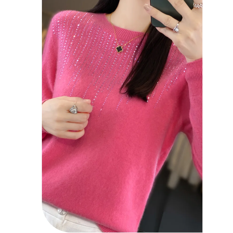 Pull Femme Col Rond Orné - Image 10