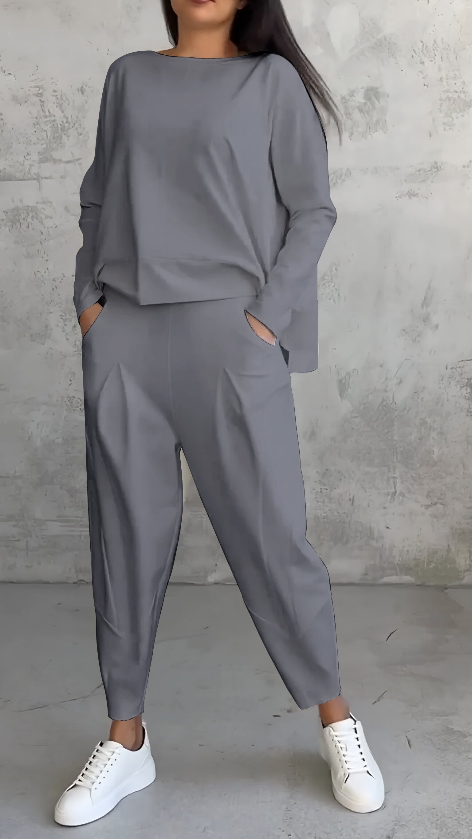 Pantalon Femme Entrejambe Bas Jambe Large - Image 6