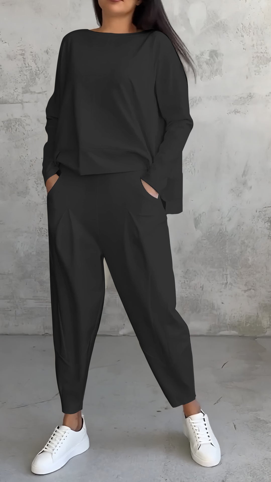 Pantalon Femme Entrejambe Bas Jambe Large - Image 5