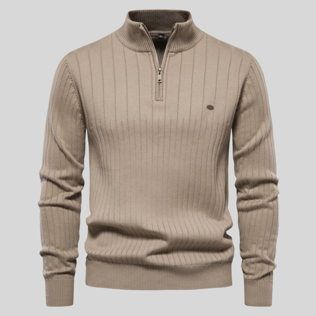 Pull Homme Col Montant Zippé 1/4 - Image 9