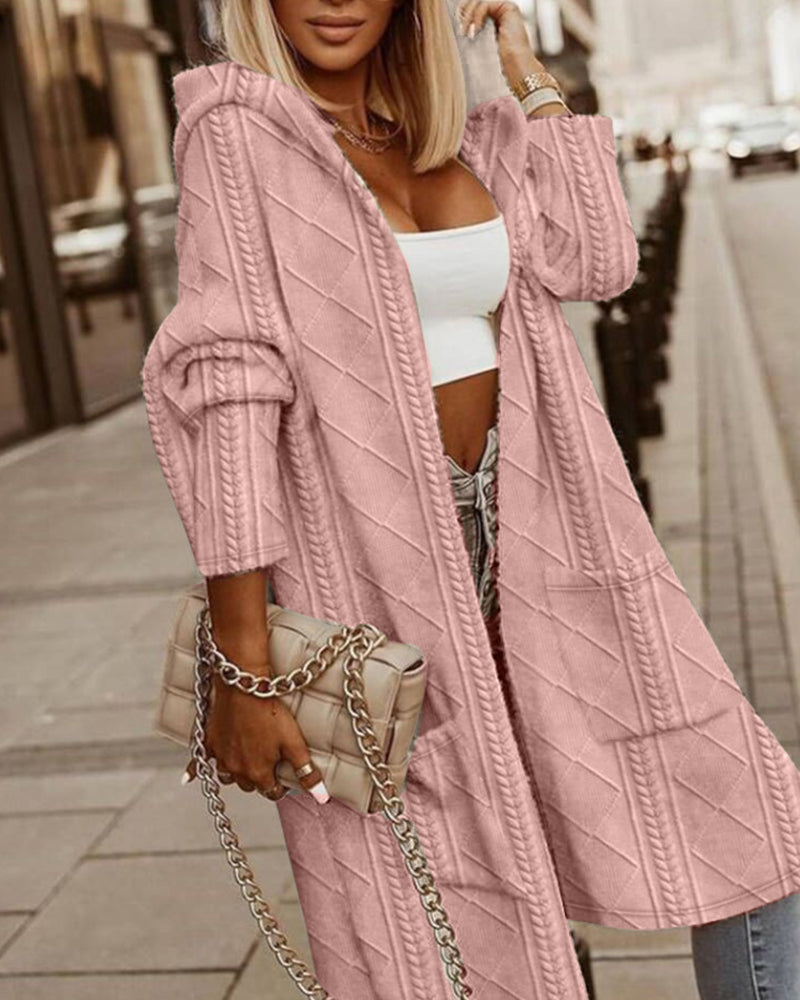 Manteau Cardigan Long à Capuche pour Femme - Image 5