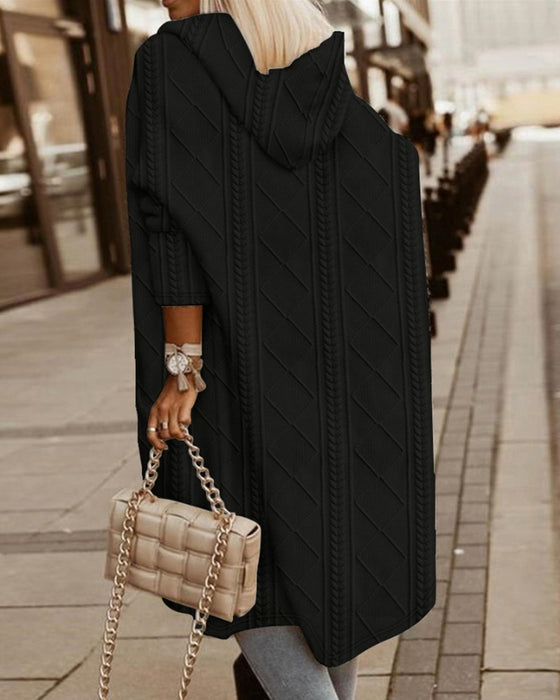 Manteau Cardigan Long à Capuche pour Femme - Image 4