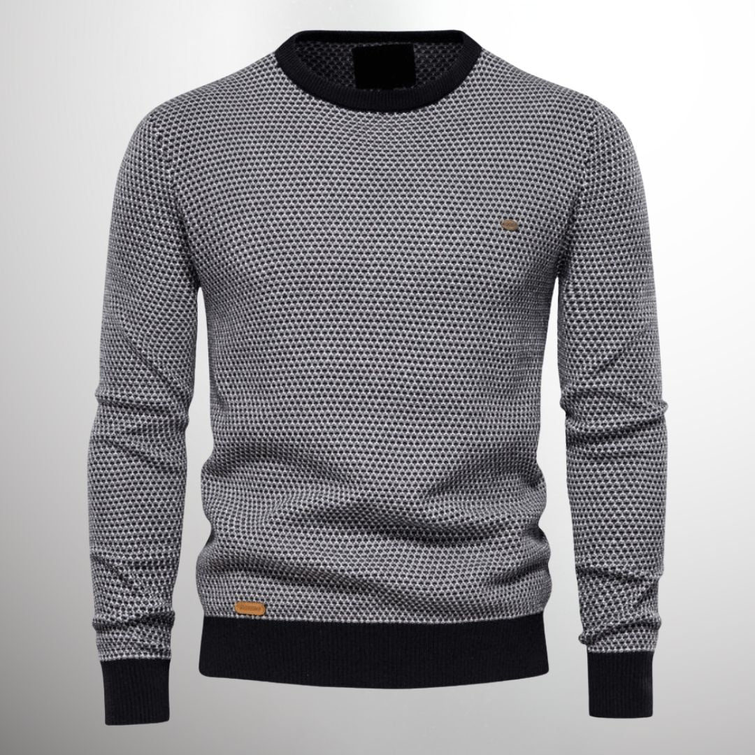 Pull à col rond à motifs pour homme - Image 1