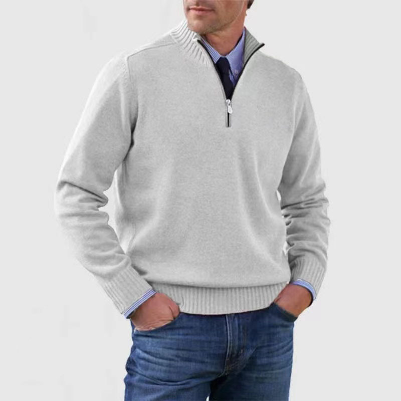 Pull Homme Maille Côtelée à Fermeture Éclair 1/4 - Image 4