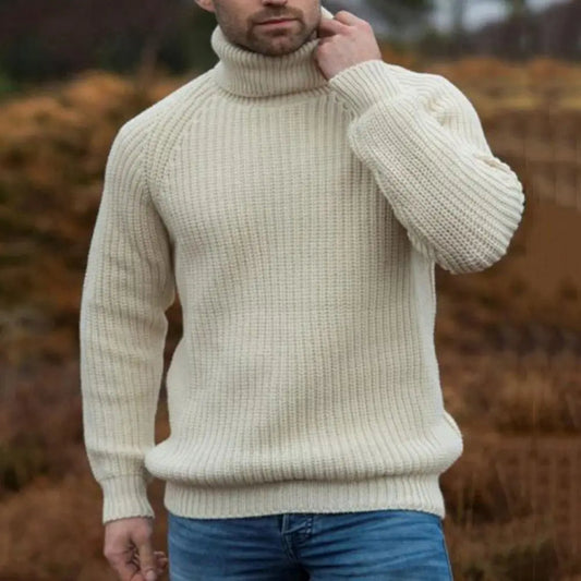 Pull à col roulé côtelé pour homme - Image 1