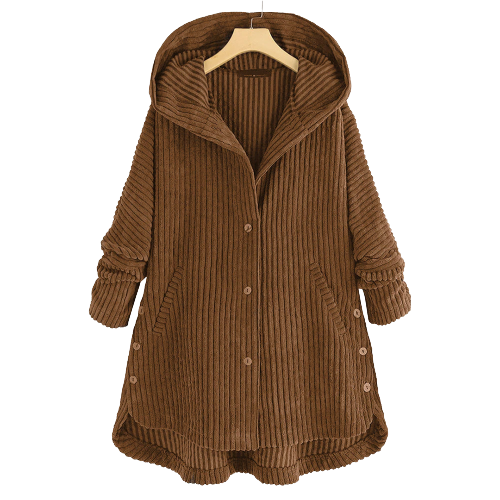 Veste en velours côtelé à capuche pour femme - Image 3