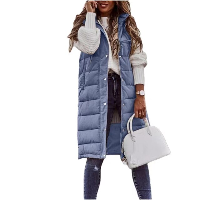 Manteau Long Femme Sans Manches Rembourré - Image 1