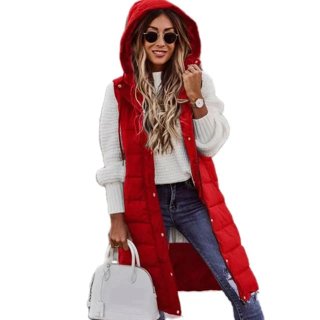 Manteau Long Femme Sans Manches Rembourré - Image 9