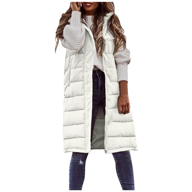 Manteau Long Femme Sans Manches Rembourré - Image 2