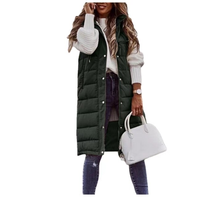 Manteau Long Femme Sans Manches Rembourré - Image 4