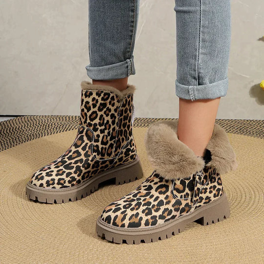Bottines à imprimé léopard pour femmes - Semelle crantée - Image 4
