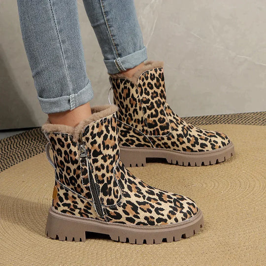 Bottines à imprimé léopard pour femmes - Semelle crantée - Image 2