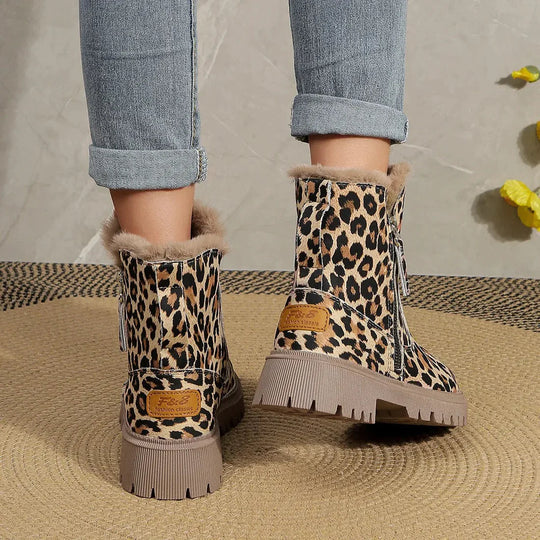 Bottines à imprimé léopard pour femmes - Semelle crantée - Image 3