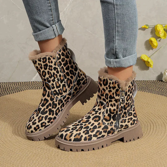Bottines à imprimé léopard pour femmes - Semelle crantée - Image 5