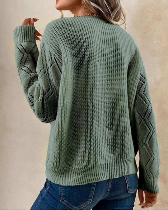 Pull en maille à col en V pour femme - Image 2