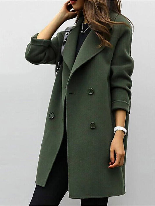 Manteau mi-long croisé pour femme - Image 1