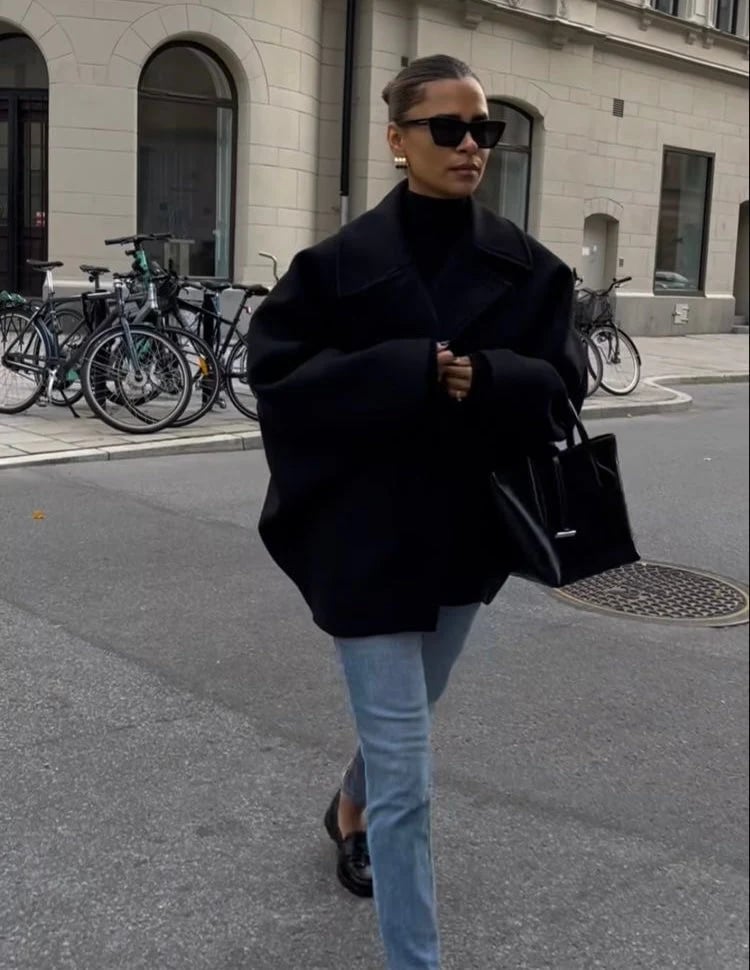 Manteau Court Oversize Femme - Image 3