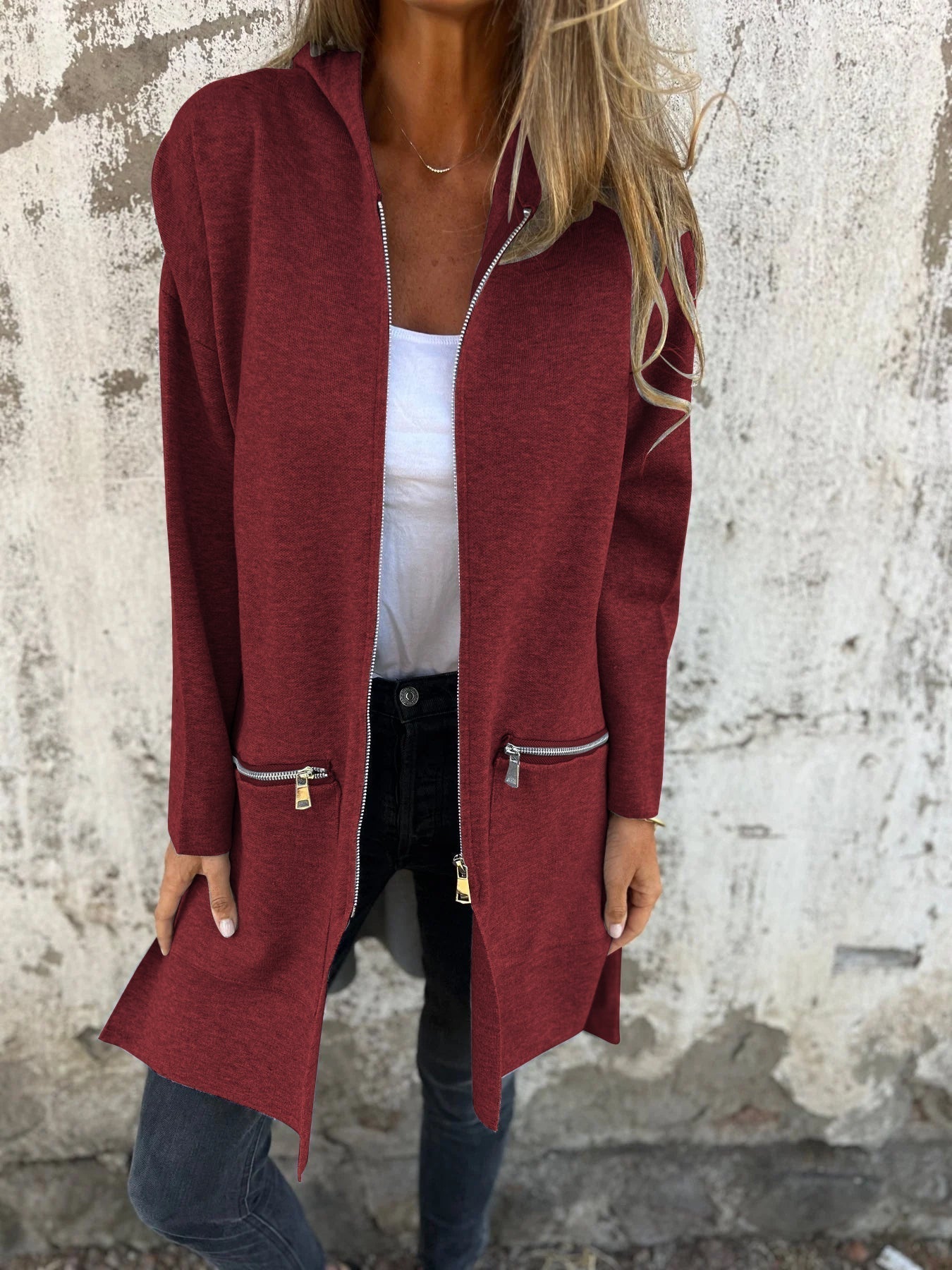 Manteau Long à Capuche pour Femme - Image 11
