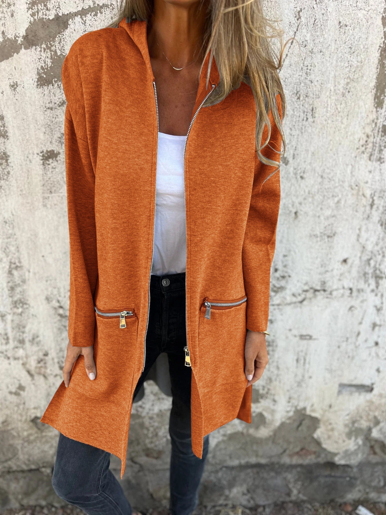 Manteau Long à Capuche pour Femme - Image 10
