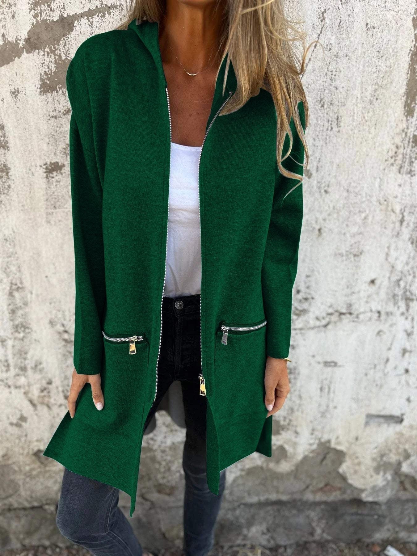 Manteau Long à Capuche pour Femme - Image 9