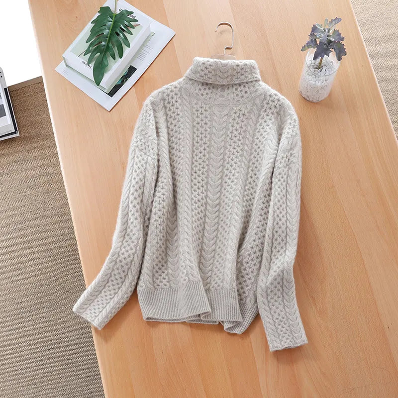Pull Femme Col Roulé en Tricot Côtelé - Image 6