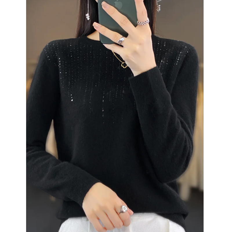 Pull Femme Col Rond Orné - Image 14
