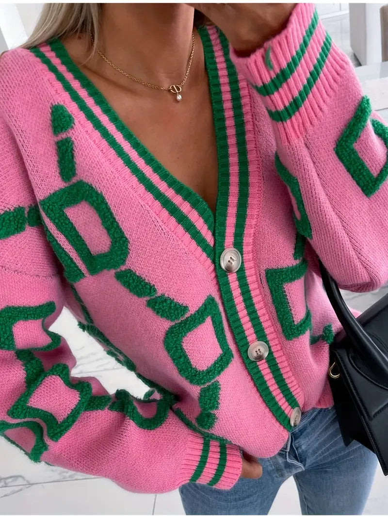Pull Femme Boutonné Col en V - Image 1