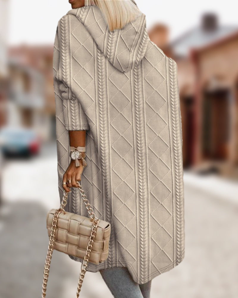 Manteau Cardigan Long à Capuche pour Femme - Image 2