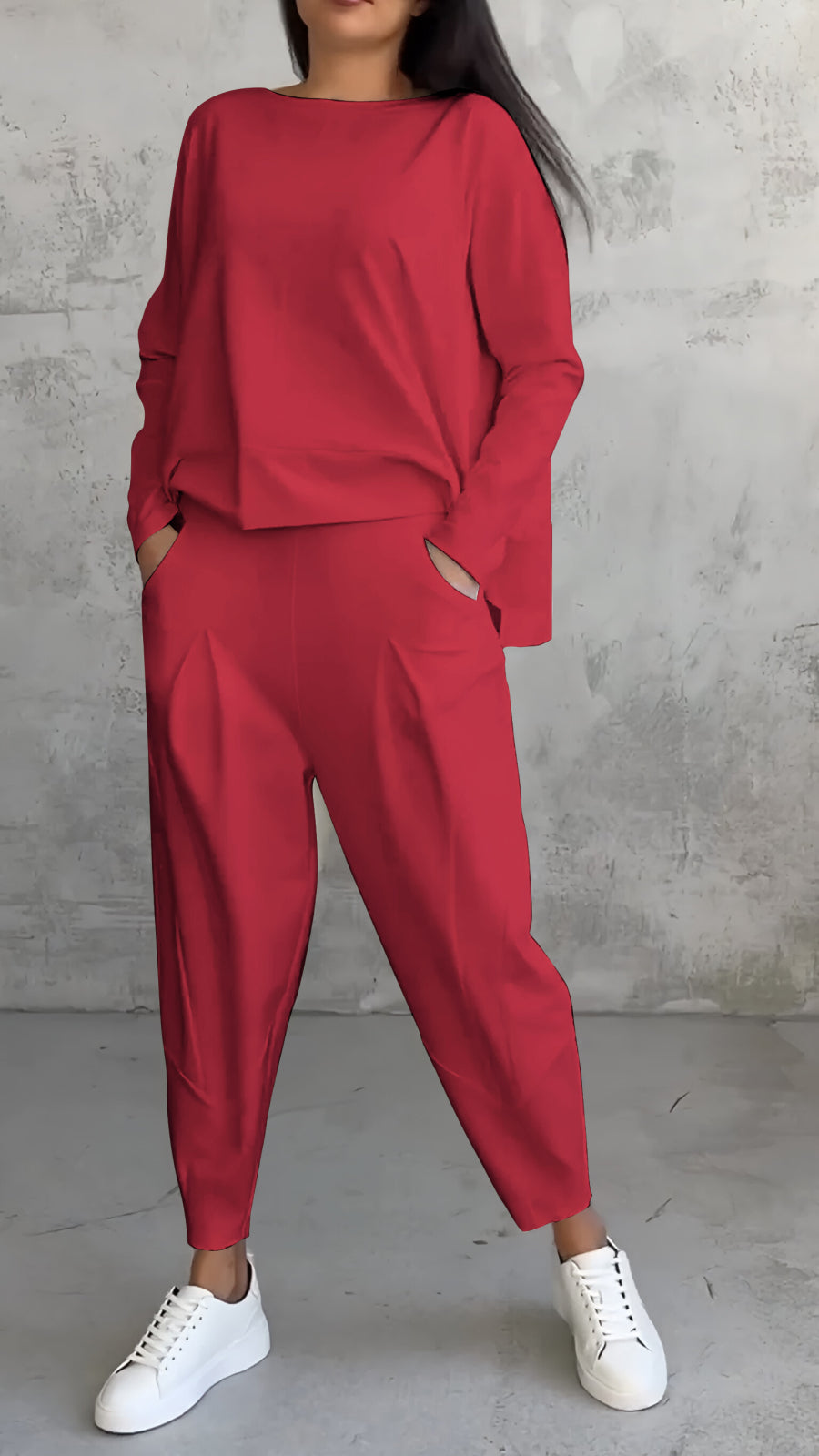 Pantalon Femme Entrejambe Bas Jambe Large - Image 8