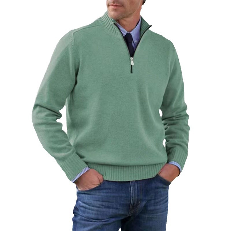 Pull Homme Maille Côtelée à Fermeture Éclair 1/4 - Image 9