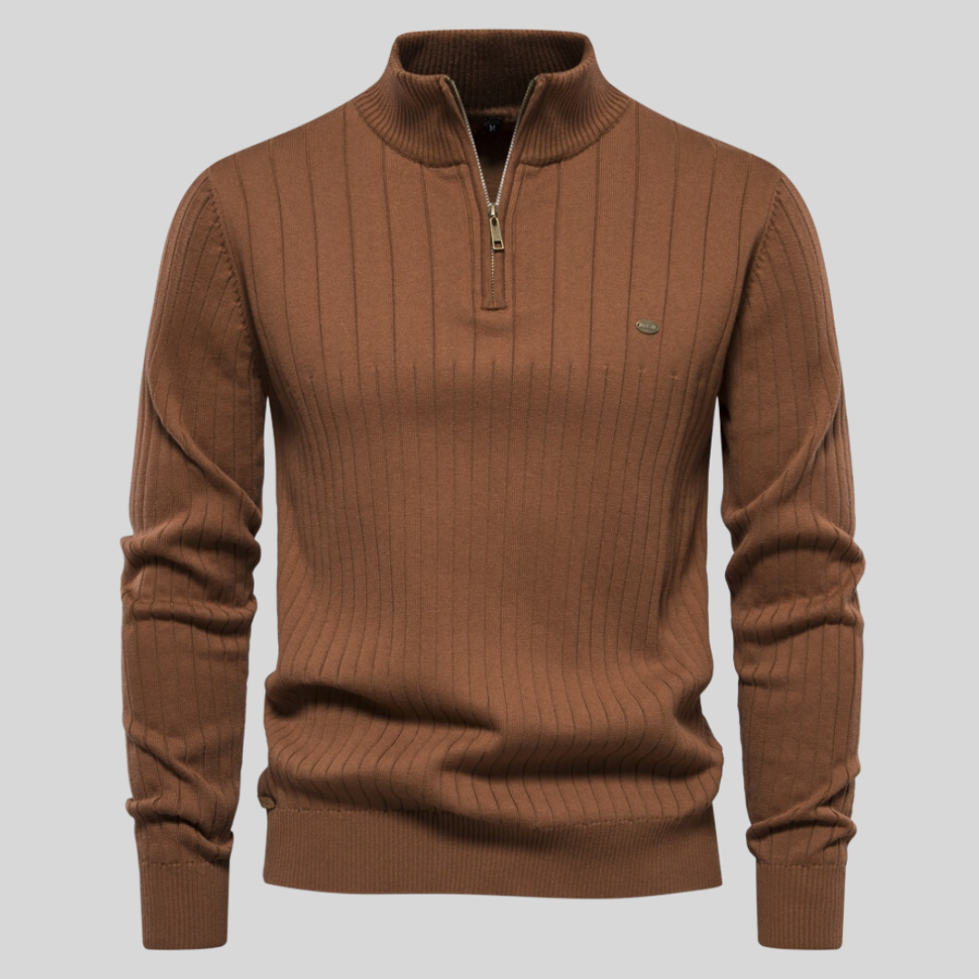 Pull Homme Col Montant Zippé 1/4 - Image 8