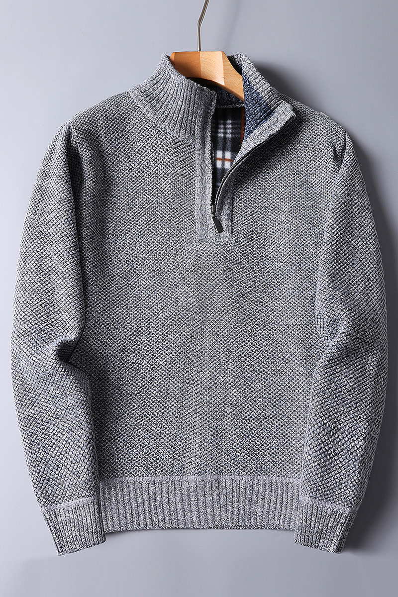 Pull Homme Maille Côtelée à Col Zippé - Image 4