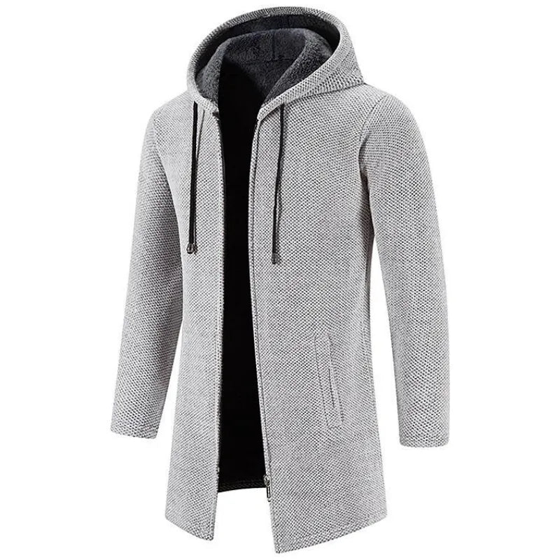 Manteau Long Zippé à Capuche pour Homme - Image 4