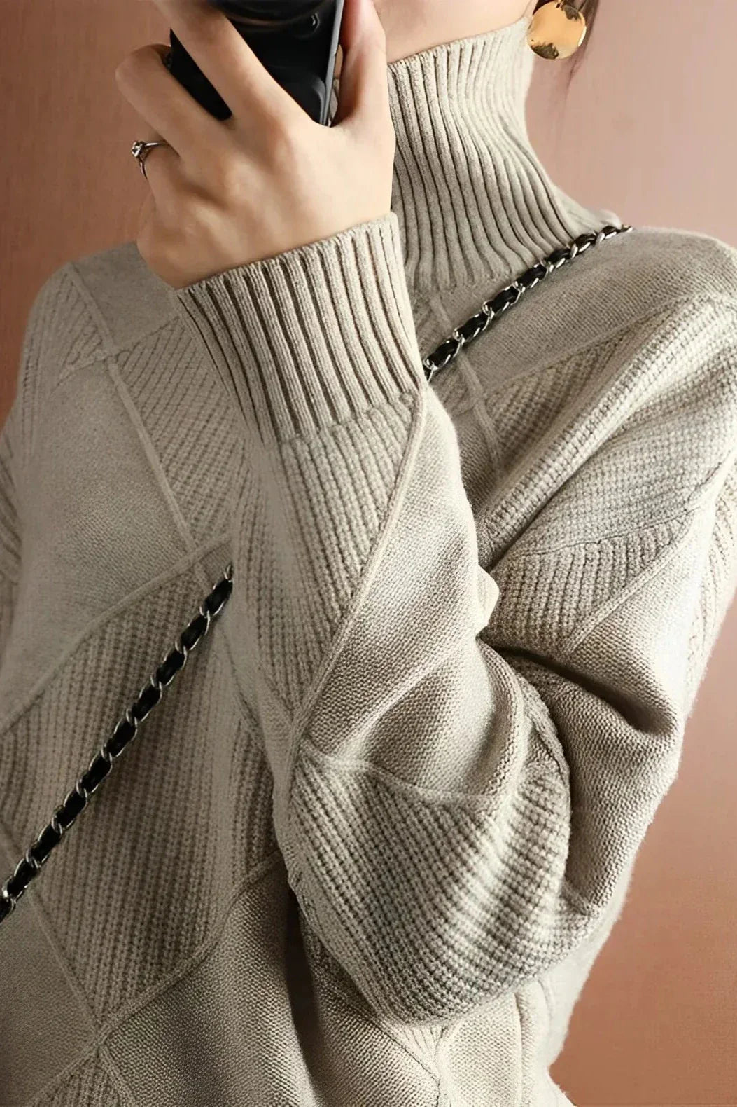 Pull Femme Tricot Motif Losanges - Image 4