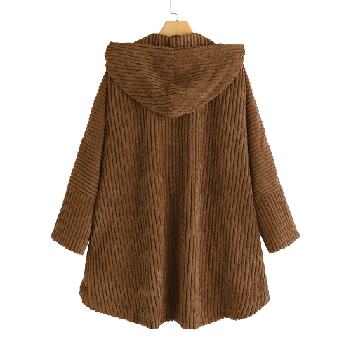 Veste en velours côtelé à capuche pour femme - Image 4